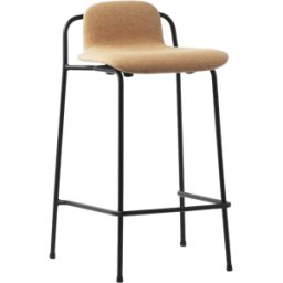 Tabouret de bar Studio 65 Cm Full Upholstery Black Steel - Normann Copenhagen