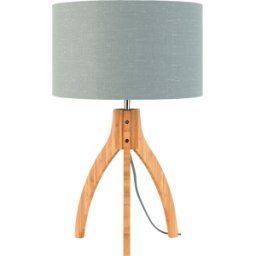 Lampe de table en bambou abat-jour en lin gris clair 36x54cm Annapurna - Good & Mojo