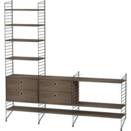 Etagère modulable en noyer et acier noir 200 x 200 x 30 cm Combinaison J - String furniture