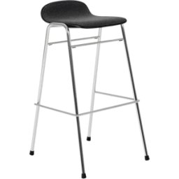 Tabouret de bar 75 cm en tissu noir et cadre argenté Touchwood - Hem