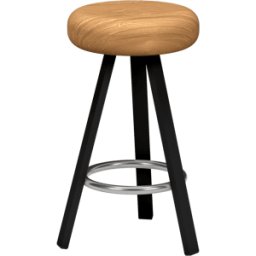 Tabouret haut en chêne et acier noir mat 65 cm Smack - Matière Grise