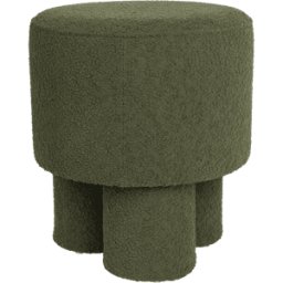 Tabouret rond en tissu vert 40x44cm Lumo - The Cool Republic