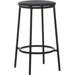 Tabouret de bar en cuir noir et acier noir 65 cm Circa Ultra Leather noir Ultra 41599 - Normann Copenhagen