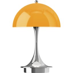 Lampe portable orange et chrome Panthella 160 Portable V3 - Louis Poulsen