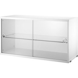 Caisson blanc 2 portes coulissantes en verre - String furniture