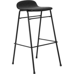 Tabouret de bar 75 cm en tissu noir et cadre noir Touchwood - Hem