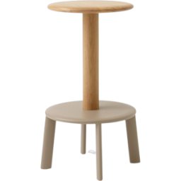 Tabouret de bar en chêne et gris beige 65cm Massif AV39 - &tradition