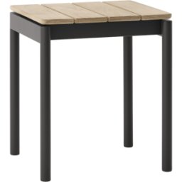 Tabouret de jardin carré en bois de teck et acier noir 39,5x40x46cm Ville AV47 - &tradition