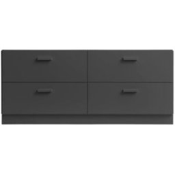 Commode basse et plinthes en bois mdf gris 123x53,4x41cm Relief - String furniture