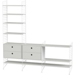 Etagère modulable en acier blanc 200 x 200 x 30 cm Combinaison J - String furniture
