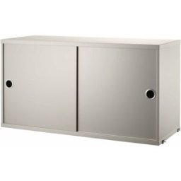 Caisson 2 portes coulissantes en MDF beige 78 x 30 x 42 cm - String furniture