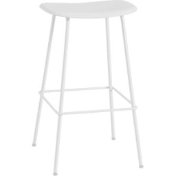 Tabouret de bar 75 cm blanc piétement tubes Fiber - Muuto