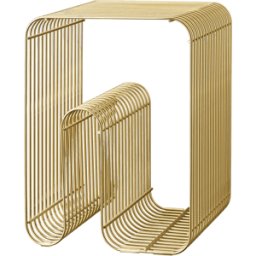 Tabouret et rangement magazine doré 32 cm Curva - AYTM