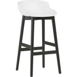 Tabouret de bar en chêne vernis noir et pp blanc 75 cm Hyg - Normann Copenhagen