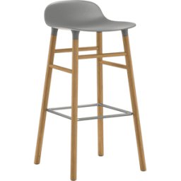 Tabouret de bar en chêne naturel et pp gris 75 cm Form - Normann Copenhagen