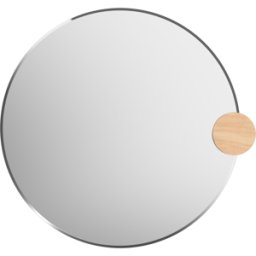 Miroir rond en verre neutre et chêne naturel 90cm Sonia - Hartô