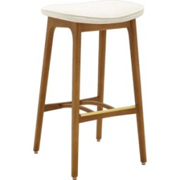 Tabouret de bar en tissu marbre blanc et frêne foncé 75 cm Série 200-190 - 366 Concept