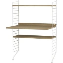 Bureau modulable en chêne et acier blanc 80 x 115 x 58 cm Combinaison H - String furniture