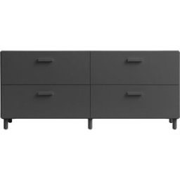 Commode basse en bois mdf gris 123x53,1x41cm Relief - String furniture