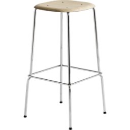 Tabouret plaquage chêne et acier 75 cm Soft Edge 80 - Hay