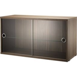 Caisson en noyer 2 portes coulissantes en verre - String furniture