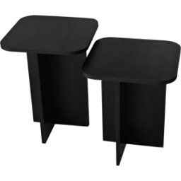 Tables d'appoints en bois noir Blues set - Home Design
