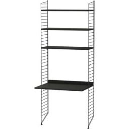 Bureau modulable frêne et acier noir 80 x 200 x 58 cm Combinaison A - String furniture