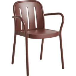 Chaise de jardin avec accoudoirs en métal rouge Deville - HAY