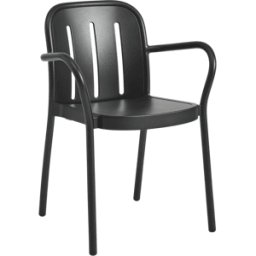 Chaise de jardin avec accoudoirs en métal anthracite Deville - HAY