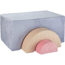 Modules arc-en-ciel en velours côtelé bleu blueberry 75 x 49 cm - Wigiwama