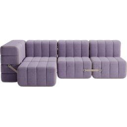 Canapé modulable d'angle en tissu dama lilas 238x170x68cm Curt - Ambivalenz