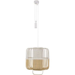 Suspension carré en bambou blanche M Bamboo Square - Forestier