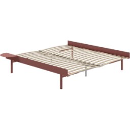 Sommier extensible en acier rose avec lattes 180cm et table de chevet - Moebe
