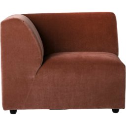 Module de fin angle gauche en velours brique Jax - Hkliving