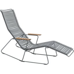 Chaise lounge modulable en métal et plastique gris foncé CLICK - Houe