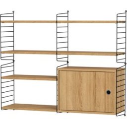 Etagère murale modulable en chêne et acier noir 120 x 100 x 30 cm Combinaison R - String furniture