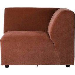 Module de fin angle droit en velours brique Jax - Hkliving