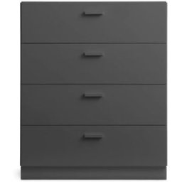 Commode large et plinthes en bois mdf gris 82x99x41cm Relief - String furniture