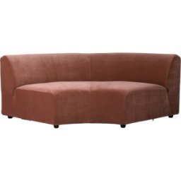 Module d'angle arrondi en velours brique Jax - Hkliving