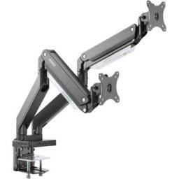 SpeaKa Professional Support de table pour écran SP-MM-830 2 Écran(s) 43,2 cm (17) - 88,9 cm (35) noir mat mobile, inclinable, réglable en hauteur, rotatif
