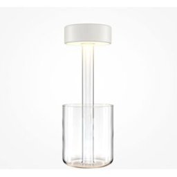 Lampe de table portable en aluminium blanc et vase en verre 12x34,8cm AI Collaboration - Maytoni