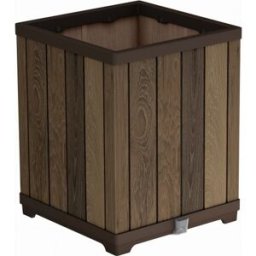 KETER DECO SQUARE TALL Pot de fleurs, 45,5 x 45,5 x 55 cm, walnut 17213623