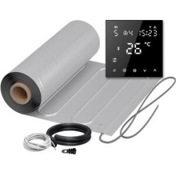 2x Nattes chauffantes WARMON ALU 150 W/m² (7+4 m²) avec Thermostat TS 300 Smart WiFi noir - 11 m²