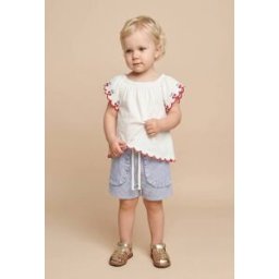 BOUT'CHOU Short avec poches rayé en coton 24 mois