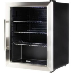 DOMO DO91609BK Réfrigérateur de fête CEE: D (A - G) 60 l à poser noir, acier inoxydable (brossé)