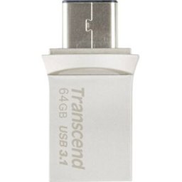 Mémoire supplémentaire USB pour smartphone/tablette Transcend JetFlash® 890 argent 64 GB USB 3.1 (2è gén.), USB-C®