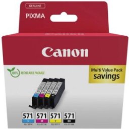 Canon Encre CLI-571 dorigine pack bundle noir, cyan, magenta, jaune 0386C008
