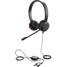 Jabra Evolve 30 II Micro-casque supra-auriculaire filaire Stereo noir Noise Cancelling, Suppression du bruit du microphone micro-casque, volume réglable, mise