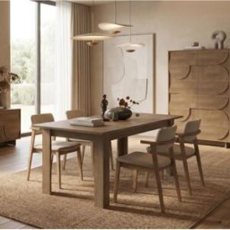 Vivabita Table de salle à manger extensible contemporaine mercure Zenitude Mercure