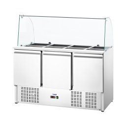 Saladette - Couvercle en verre - Royal Catering - 368 l - Pour 8 bacs GN - 137 x 70 cm